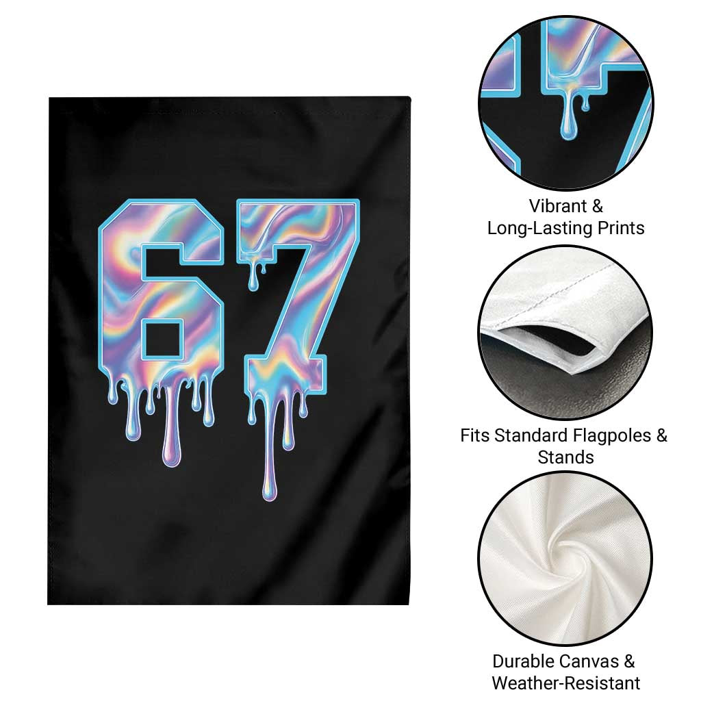 Baseball Drip Number 67 Player Garden Flag Funny Six Seven Meme 67th Birthday Holographic Dripping - Wonder Print Shop