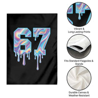 Baseball Drip Number 67 Player Garden Flag Funny Six Seven Meme 67th Birthday Holographic Dripping - Wonder Print Shop