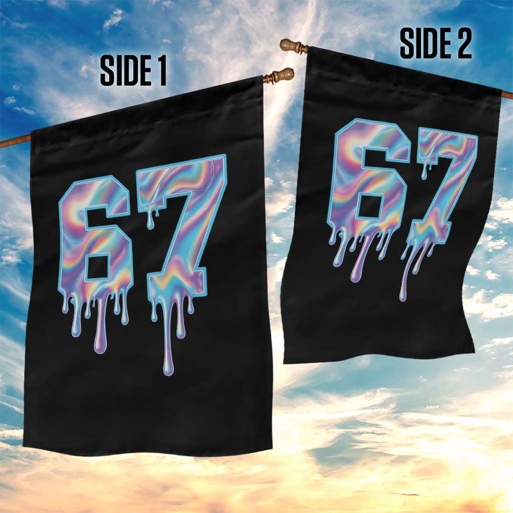 Baseball Drip Number 67 Player Garden Flag Funny Six Seven Meme 67th Birthday Holographic Dripping - Wonder Print Shop