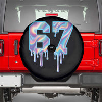 Baseball Drip Number 67 Player Spare Tire Cover Funny Six Seven Meme 67th Birthday Holographic Dripping - Wonder Print Shop
