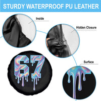Baseball Drip Number 67 Player Spare Tire Cover Funny Six Seven Meme 67th Birthday Holographic Dripping - Wonder Print Shop
