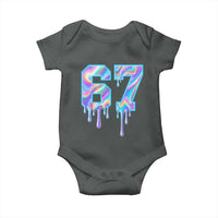 Baseball Drip Number 67 Player Baby Onesie Funny Six Seven Meme 67th Birthday Holographic Dripping - Wonder Print Shop