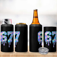 Baseball Drip Number 67 Player 4 in 1 Can Cooler Tumbler Funny Six Seven Meme 67th Birthday Holographic Dripping - Wonder Print Shop