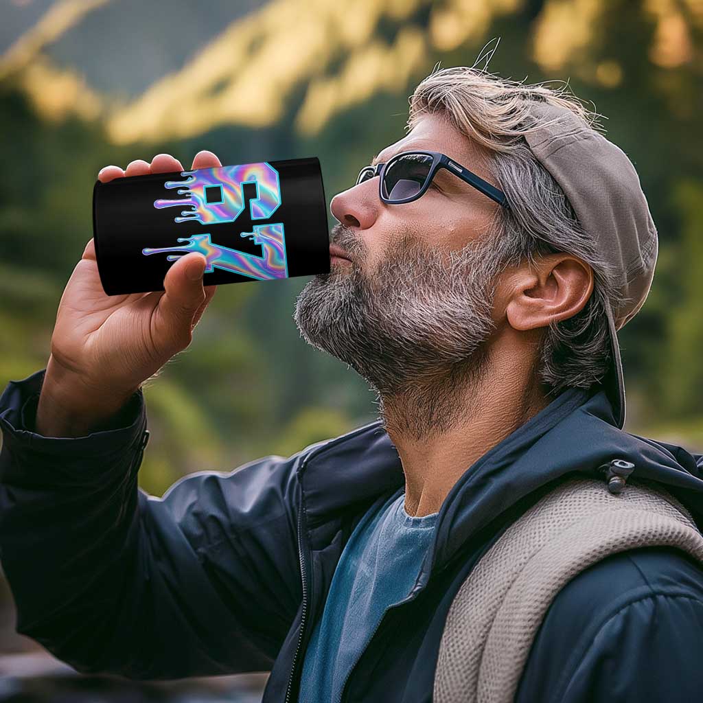 Baseball Drip Number 67 Player 4 in 1 Can Cooler Tumbler Funny Six Seven Meme 67th Birthday Holographic Dripping - Wonder Print Shop