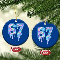 Baseball Drip Number 67 Player Ceramic Ornament Funny Six Seven Meme 67th Birthday Holographic Dripping - Wonder Print Shop
