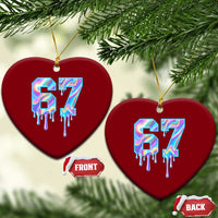 Baseball Drip Number 67 Player Ceramic Ornament Funny Six Seven Meme 67th Birthday Holographic Dripping - Wonder Print Shop