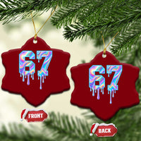 Baseball Drip Number 67 Player Ceramic Ornament Funny Six Seven Meme 67th Birthday Holographic Dripping - Wonder Print Shop