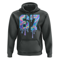 Baseball Drip Number 67 Player Hoodie Funny Six Seven Meme 67th Birthday Holographic Dripping - Wonder Print Shop