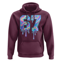 Baseball Drip Number 67 Player Hoodie Funny Six Seven Meme 67th Birthday Holographic Dripping - Wonder Print Shop