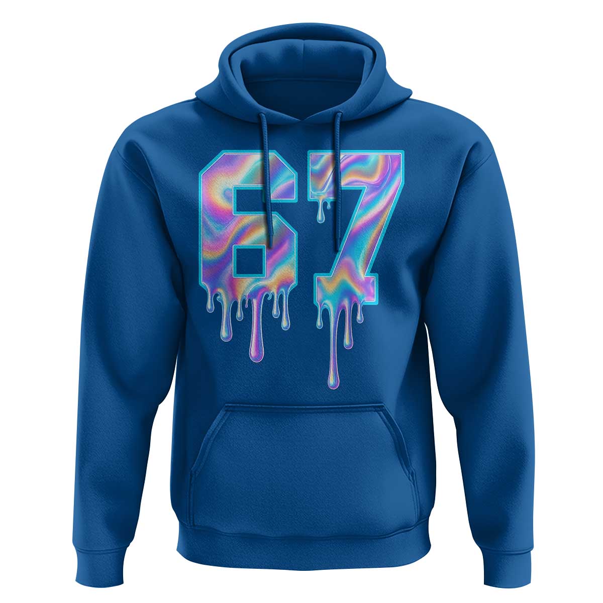 Baseball Drip Number 67 Player Hoodie Funny Six Seven Meme 67th Birthday Holographic Dripping - Wonder Print Shop