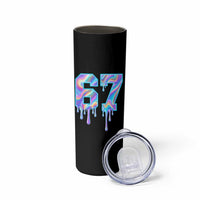Baseball Drip Number 67 Player Skinny Tumbler Funny Six Seven Meme 67th Birthday Holographic Dripping - Wonder Print Shop