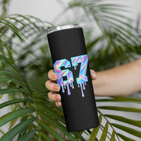 Baseball Drip Number 67 Player Skinny Tumbler Funny Six Seven Meme 67th Birthday Holographic Dripping - Wonder Print Shop