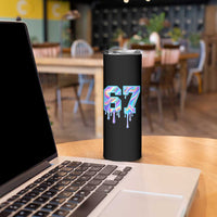 Baseball Drip Number 67 Player Skinny Tumbler Funny Six Seven Meme 67th Birthday Holographic Dripping - Wonder Print Shop