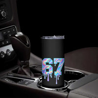Baseball Drip Number 67 Player Skinny Tumbler Funny Six Seven Meme 67th Birthday Holographic Dripping - Wonder Print Shop