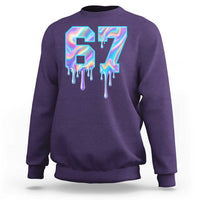 Baseball Drip Number 67 Player Sweatshirt Funny Six Seven Meme 67th Birthday Holographic Dripping - Wonder Print Shop
