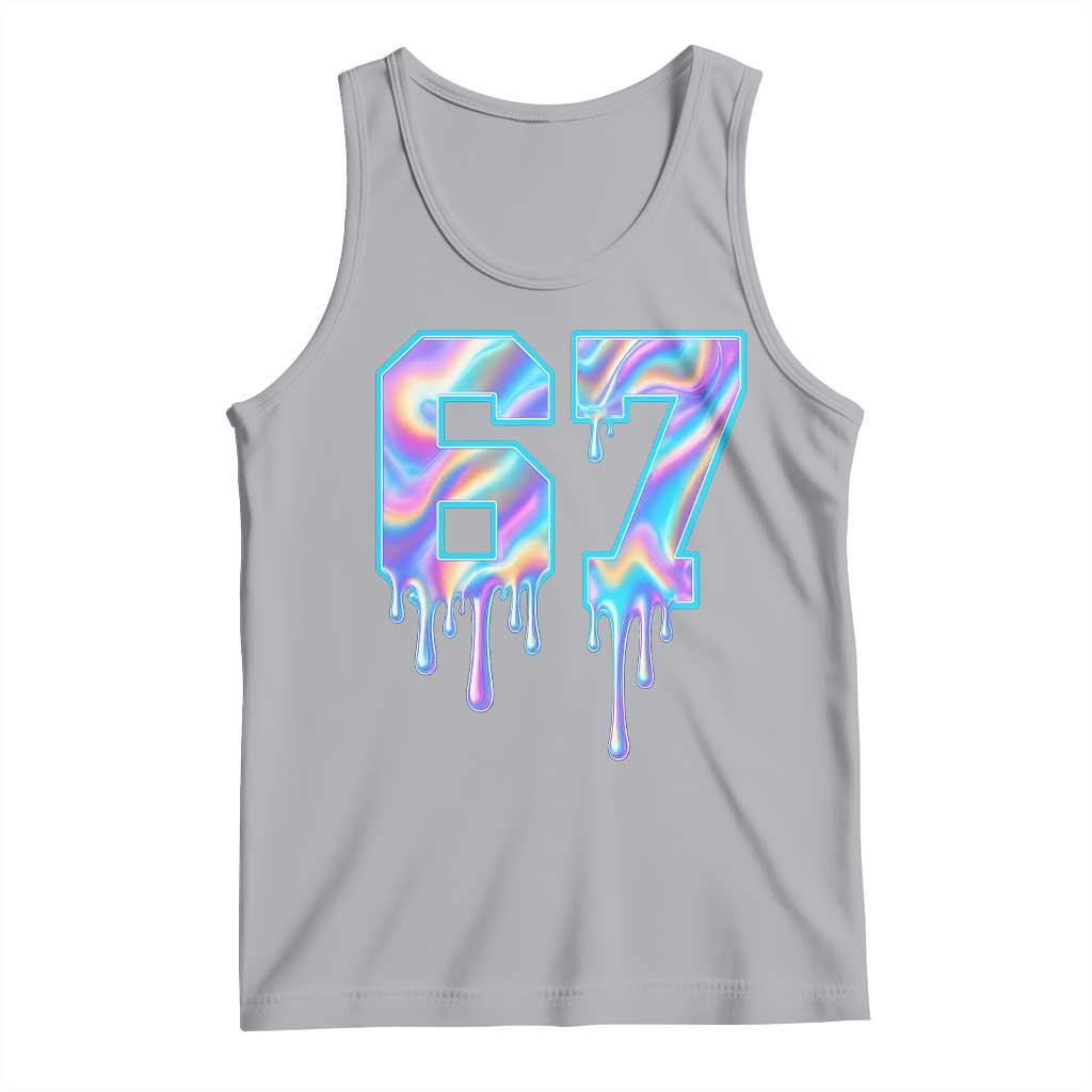 Baseball Drip Number 67 Player Tank Top Funny Six Seven Meme 67th Birthday Holographic Dripping - Wonder Print Shop
