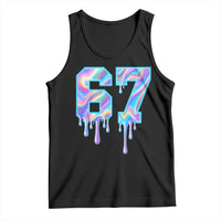 Baseball Drip Number 67 Player Tank Top Funny Six Seven Meme 67th Birthday Holographic Dripping - Wonder Print Shop
