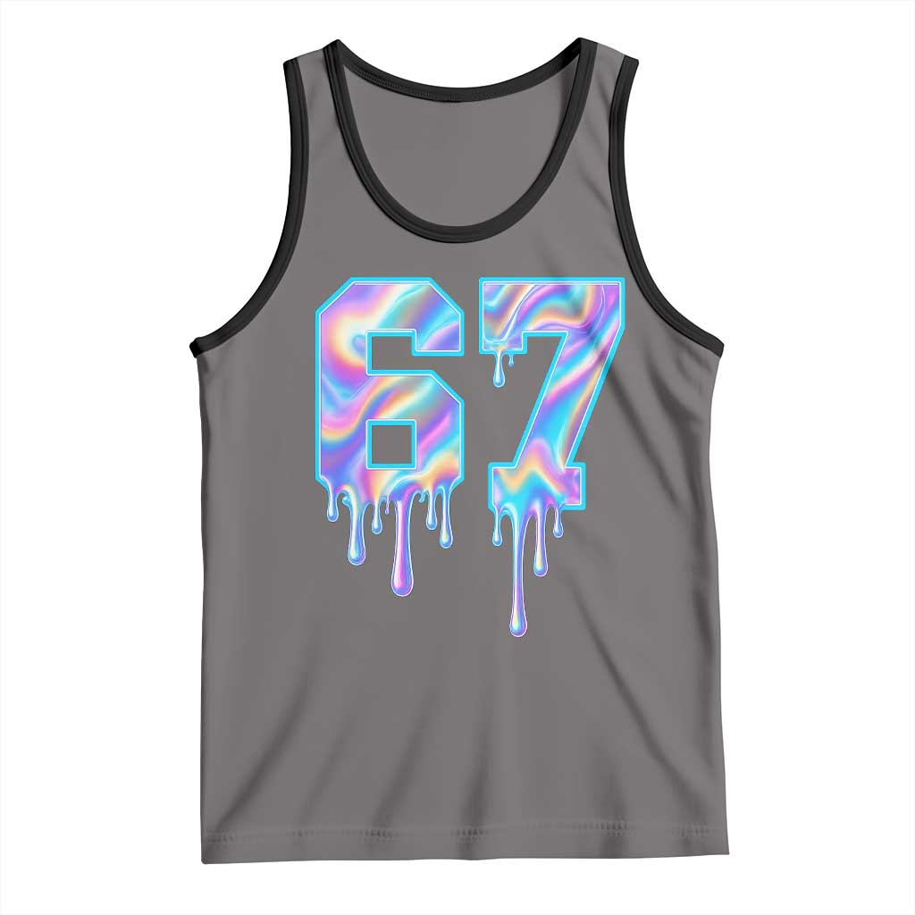 Baseball Drip Number 67 Player Tank Top Funny Six Seven Meme 67th Birthday Holographic Dripping - Wonder Print Shop