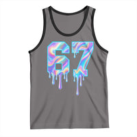 Baseball Drip Number 67 Player Tank Top Funny Six Seven Meme 67th Birthday Holographic Dripping - Wonder Print Shop