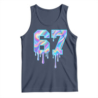 Baseball Drip Number 67 Player Tank Top Funny Six Seven Meme 67th Birthday Holographic Dripping - Wonder Print Shop