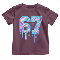 Baseball Drip Number 67 Player Toddler T Shirt Funny Six Seven Meme 67th Birthday Holographic Dripping - Wonder Print Shop