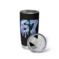 Baseball Drip Number 67 Player Tumbler Cup Funny Six Seven Meme 67th Birthday Holographic Dripping - Wonder Print Shop