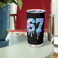 Baseball Drip Number 67 Player Tumbler Cup Funny Six Seven Meme 67th Birthday Holographic Dripping - Wonder Print Shop