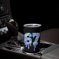 Baseball Drip Number 67 Player Tumbler Cup Funny Six Seven Meme 67th Birthday Holographic Dripping - Wonder Print Shop