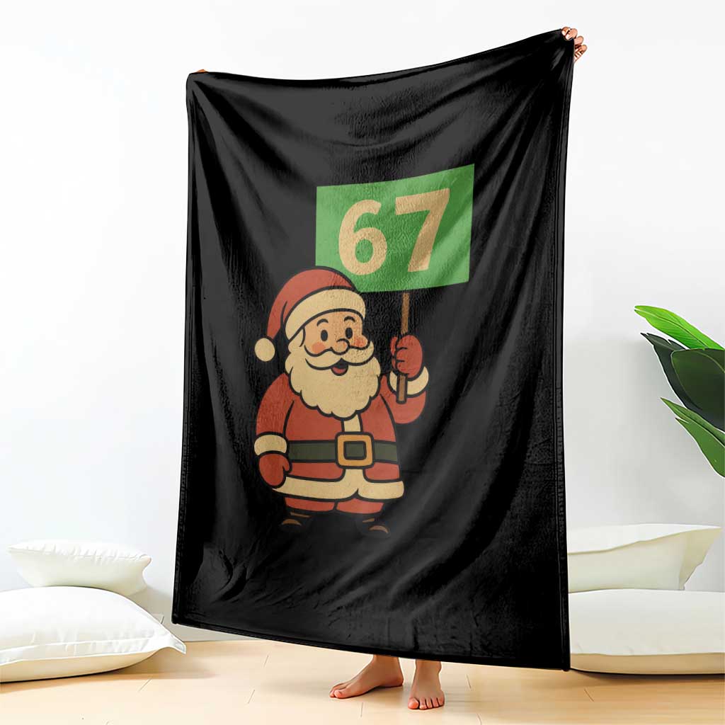 67 Christmas Throw Blanket Funny Six Seven Meme Brainrot Santa Claus Boys - Wonder Print Shop