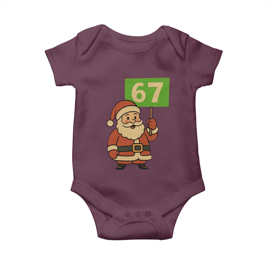 67 Christmas Baby Onesie Funny Six Seven Meme Brainrot Santa Claus Boys - Wonder Print Shop