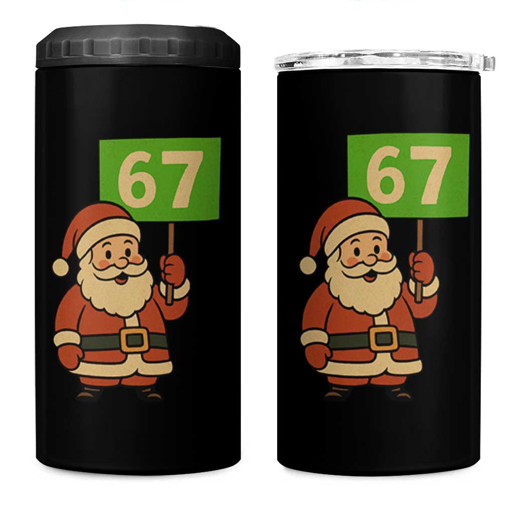 67 Christmas 4 in 1 Can Cooler Tumbler Funny Six Seven Meme Brainrot Santa Claus Boys - Wonder Print Shop