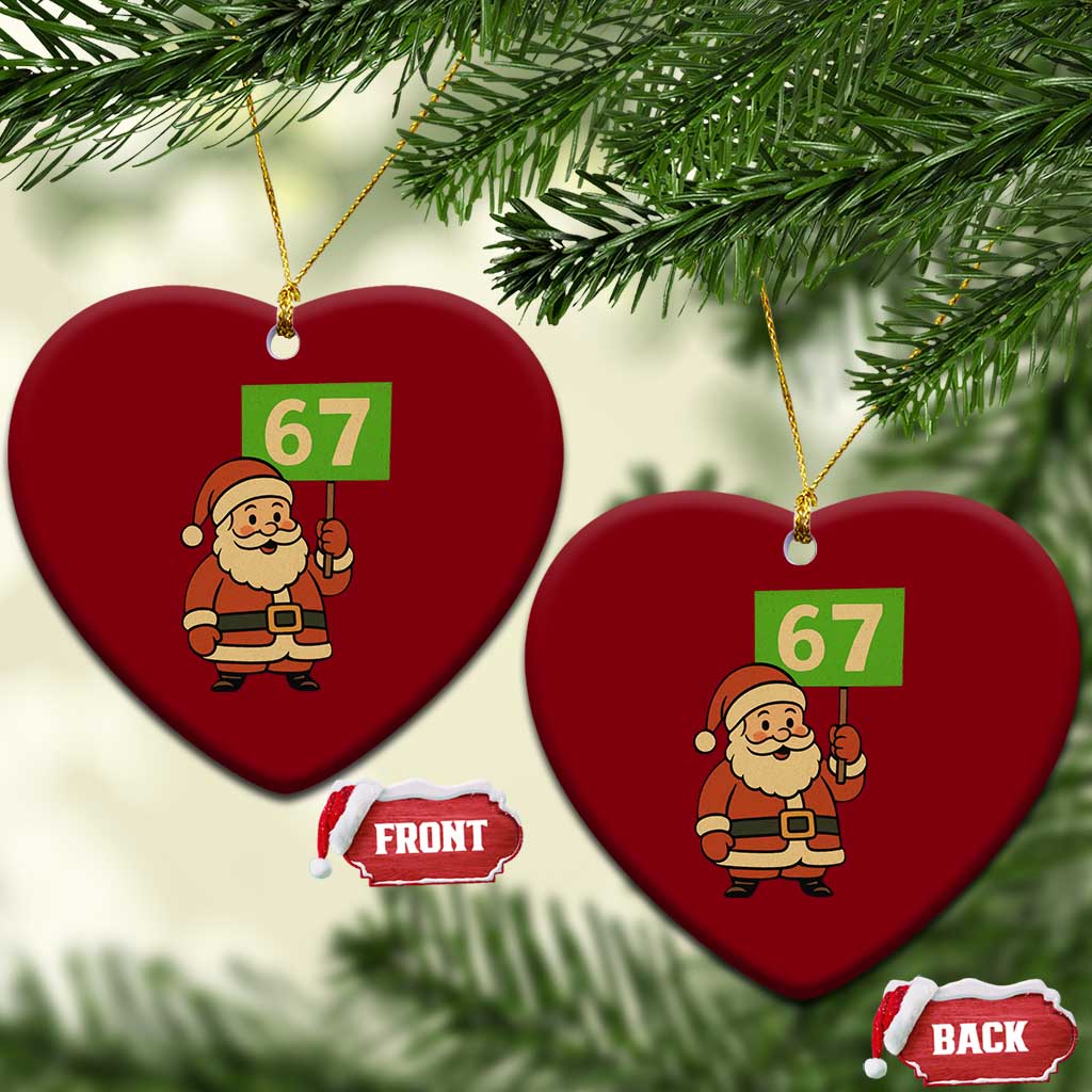 67 Christmas Ceramic Ornament Funny Six Seven Meme Brainrot Santa Claus Boys - Wonder Print Shop