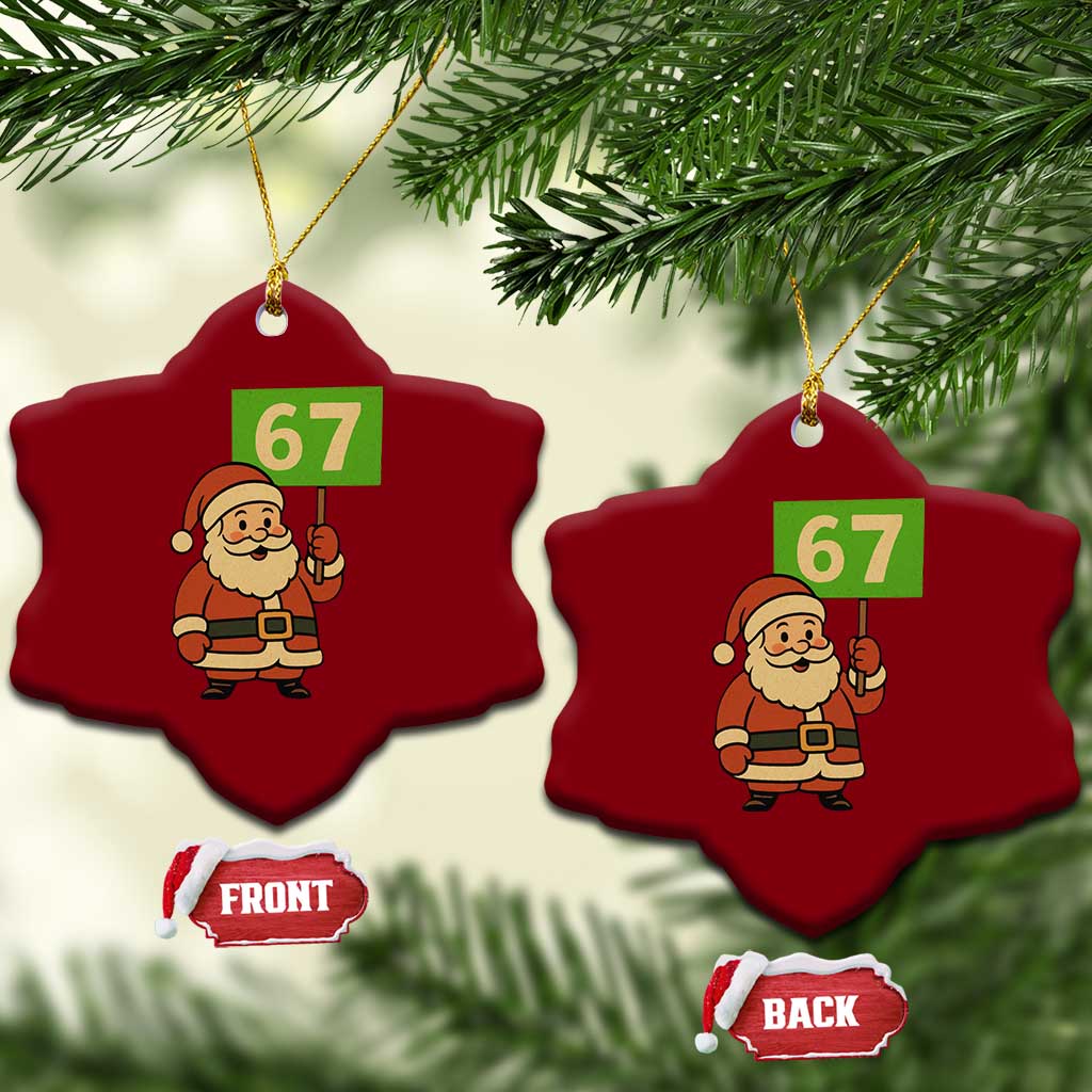 67 Christmas Ceramic Ornament Funny Six Seven Meme Brainrot Santa Claus Boys - Wonder Print Shop