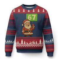 67 Xmas Ugly Christmas Sweater Funny Six Seven Meme Brainrot Santa Claus Boys - Wonder Print Shop