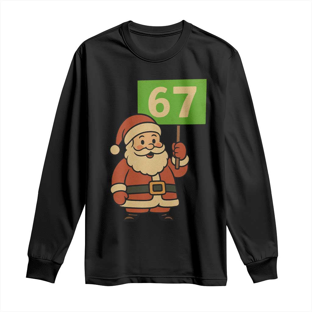 67 Christmas Long Sleeve Shirt Funny Six Seven Meme Brainrot Santa Claus Boys - Wonder Print Shop