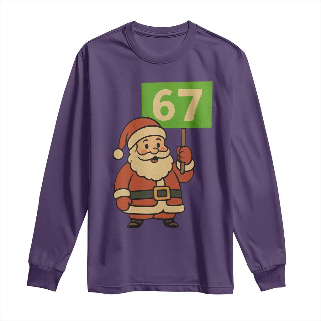 67 Christmas Long Sleeve Shirt Funny Six Seven Meme Brainrot Santa Claus Boys - Wonder Print Shop