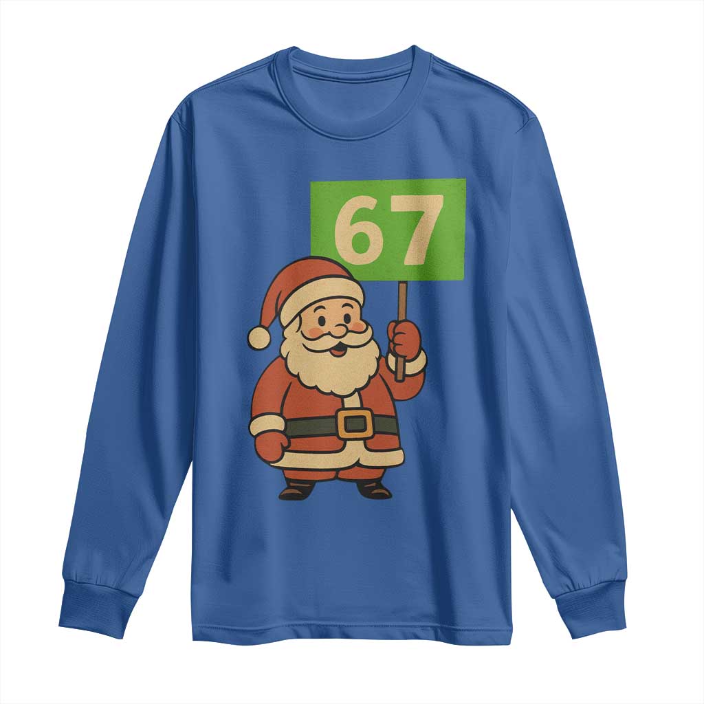 67 Christmas Long Sleeve Shirt Funny Six Seven Meme Brainrot Santa Claus Boys - Wonder Print Shop
