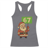 67 Christmas Racerback Tank Top Funny Six Seven Meme Brainrot Santa Claus Boys - Wonder Print Shop