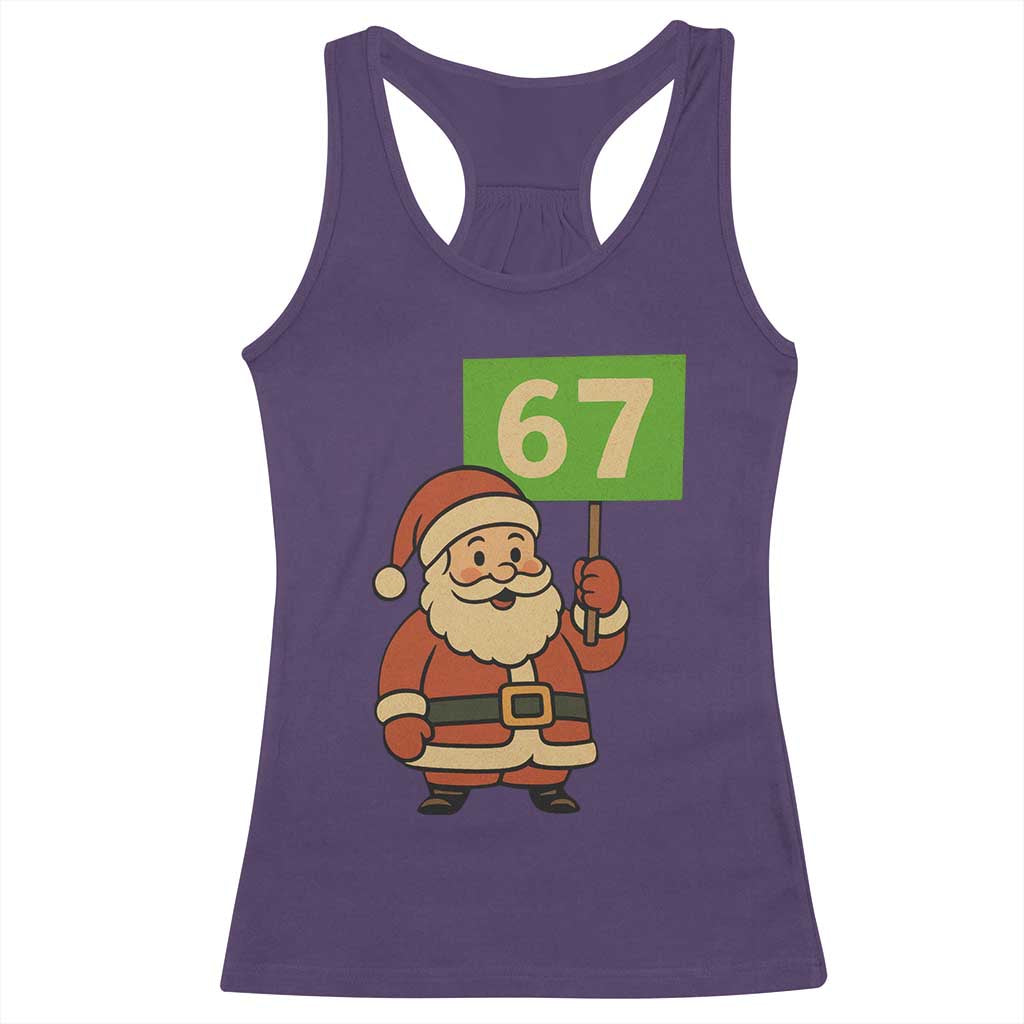 67 Christmas Racerback Tank Top Funny Six Seven Meme Brainrot Santa Claus Boys - Wonder Print Shop