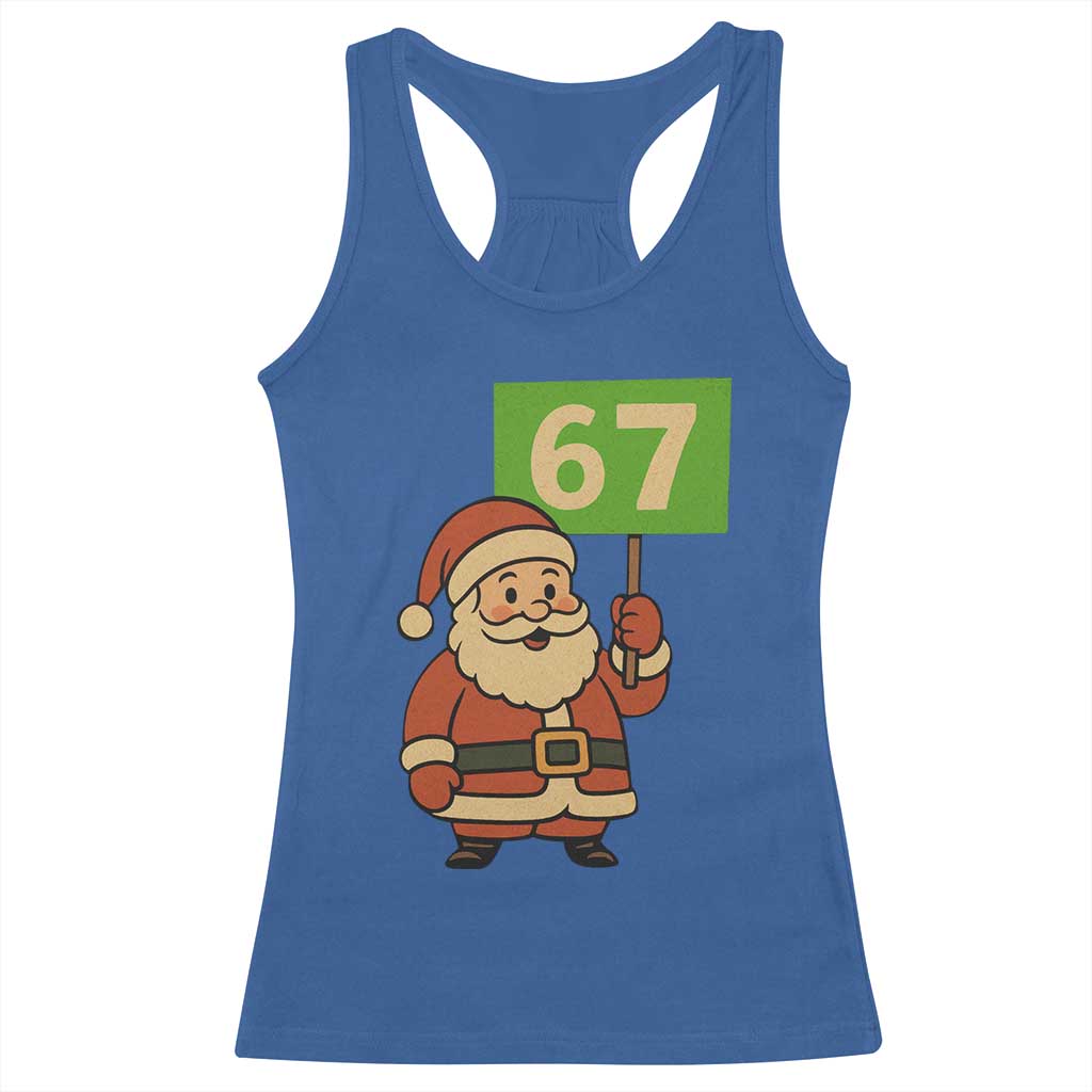 67 Christmas Racerback Tank Top Funny Six Seven Meme Brainrot Santa Claus Boys - Wonder Print Shop