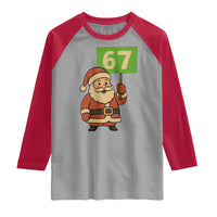 67 Christmas Raglan Shirt Funny Six Seven Meme Brainrot Santa Claus Boys - Wonder Print Shop