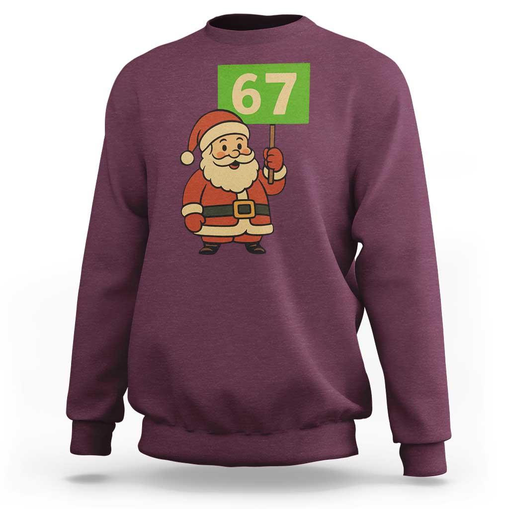 67 Christmas Sweatshirt Funny Six Seven Meme Brainrot Santa Claus Boys - Wonder Print Shop