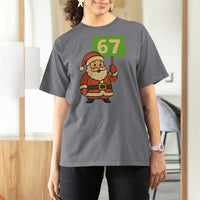 67 Christmas T Shirt For Women Funny Six Seven Meme Brainrot Santa Claus Boys - Wonder Print Shop
