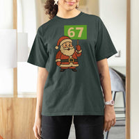 67 Christmas T Shirt For Women Funny Six Seven Meme Brainrot Santa Claus Boys - Wonder Print Shop