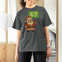 67 Christmas T Shirt For Women Funny Six Seven Meme Brainrot Santa Claus Boys - Wonder Print Shop