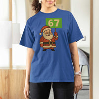 67 Christmas T Shirt For Women Funny Six Seven Meme Brainrot Santa Claus Boys - Wonder Print Shop