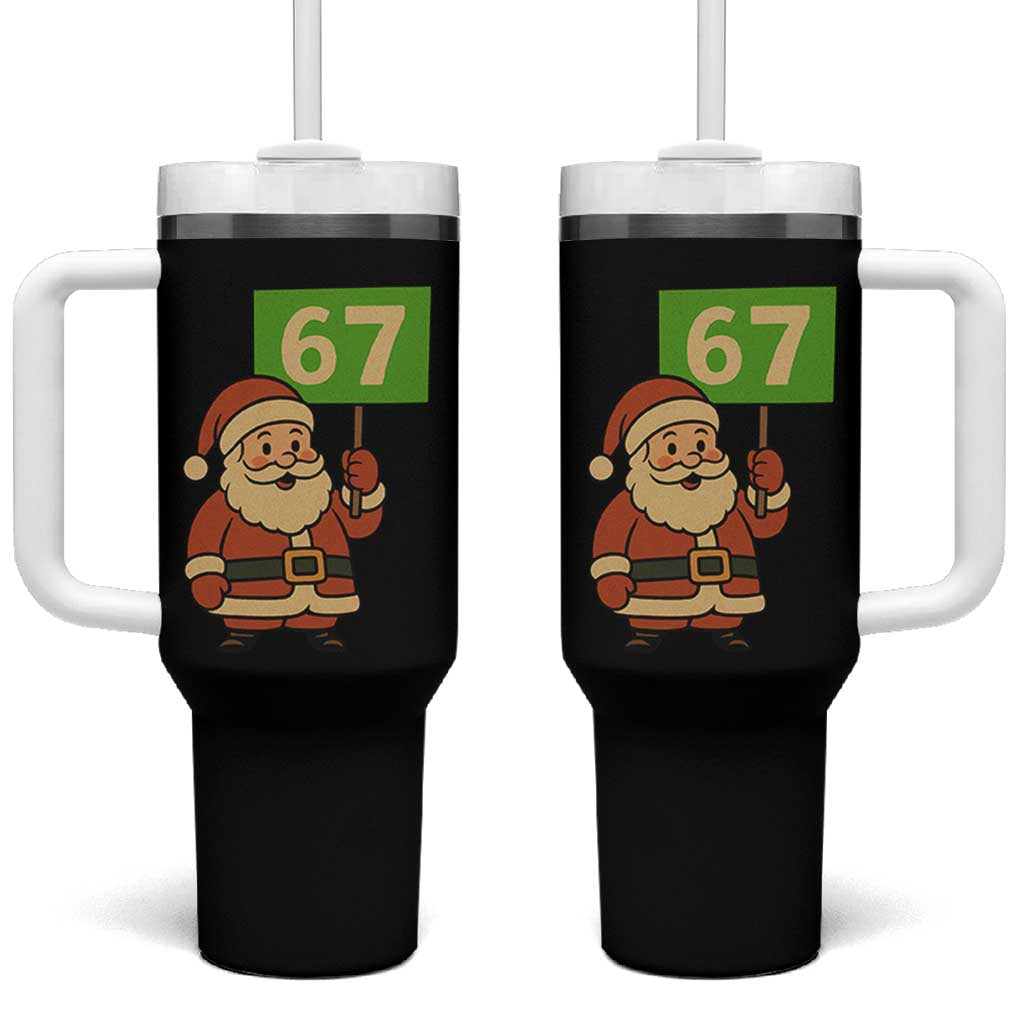 67 Christmas Tumbler With Handle Funny Six Seven Meme Brainrot Santa Claus Boys - Wonder Print Shop