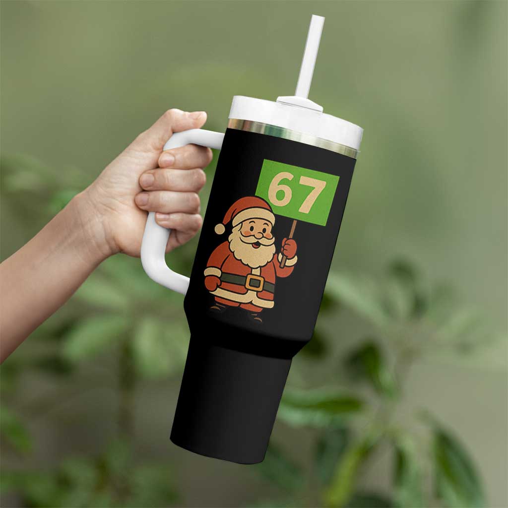 67 Christmas Tumbler With Handle Funny Six Seven Meme Brainrot Santa Claus Boys - Wonder Print Shop