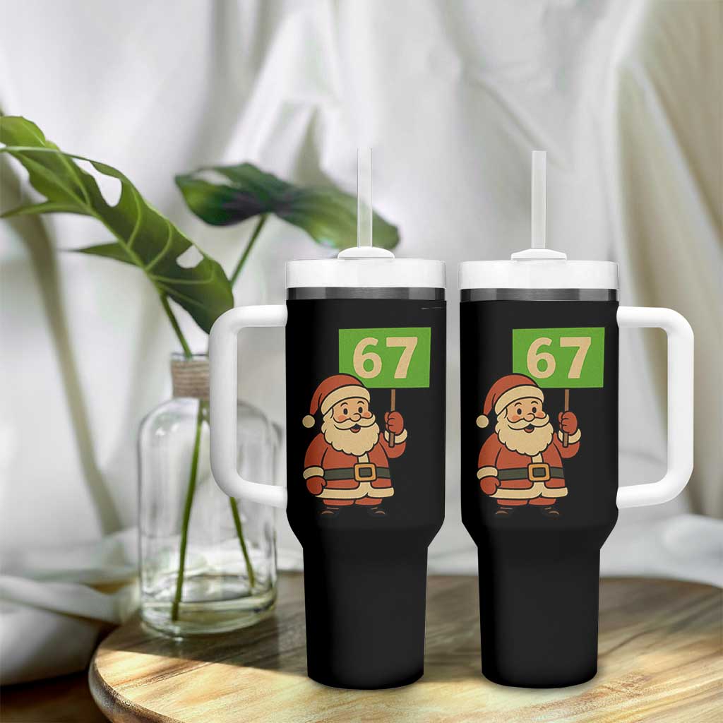 67 Christmas Tumbler With Handle Funny Six Seven Meme Brainrot Santa Claus Boys - Wonder Print Shop