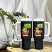67 Christmas Tumbler With Handle Funny Six Seven Meme Brainrot Santa Claus Boys - Wonder Print Shop